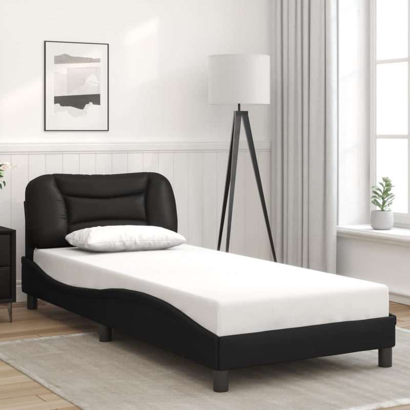 vidaXL Bed Frame with LED without Mattress "Hvar" Black 90x190 cm