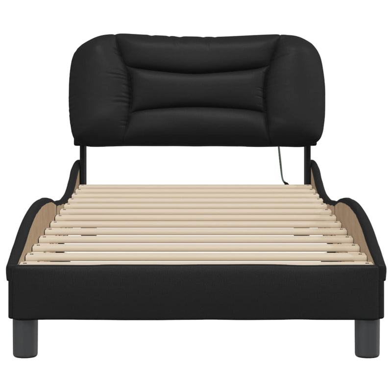 vidaXL Bed Frame with LED without Mattress "Hvar" Black 90x190 cm