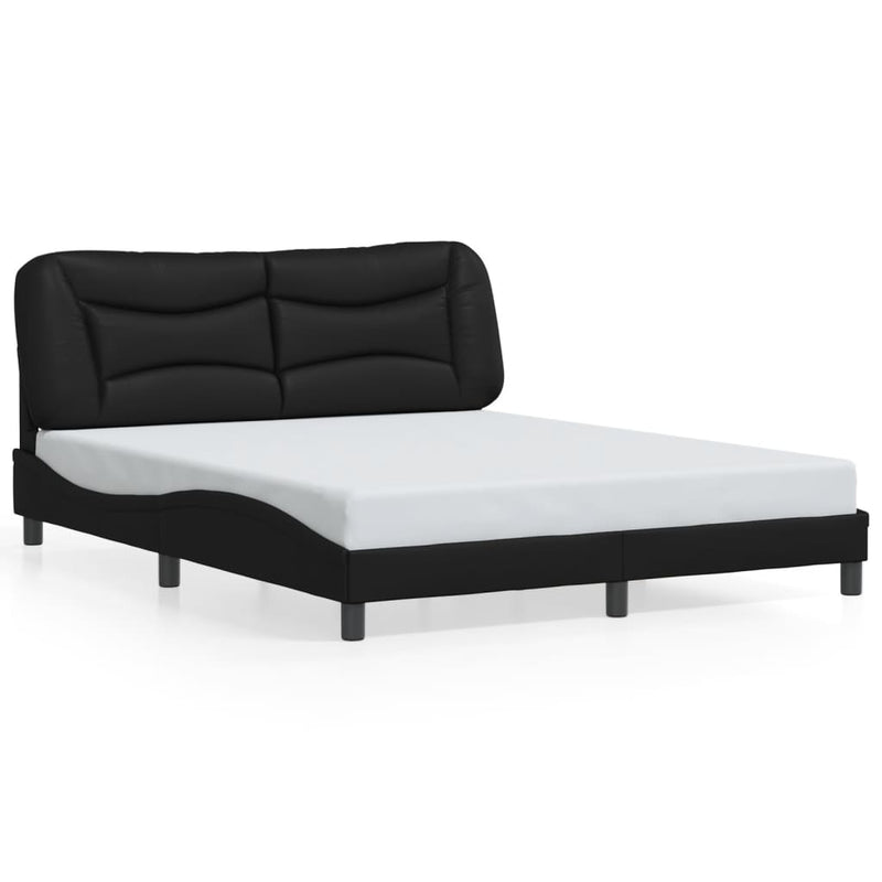 vidaXL Bed Frame with LED without Mattress "Hvar" Black 152x203 cm