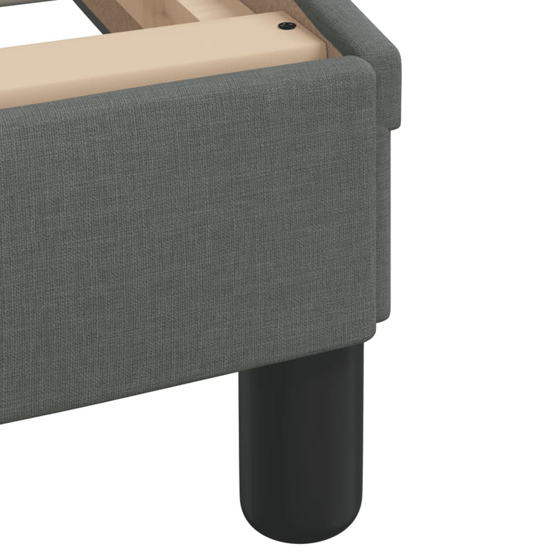 vidaXL Bed Frame with LED without Mattress "Hvar" Dark Grey 90x190 cm Fabric