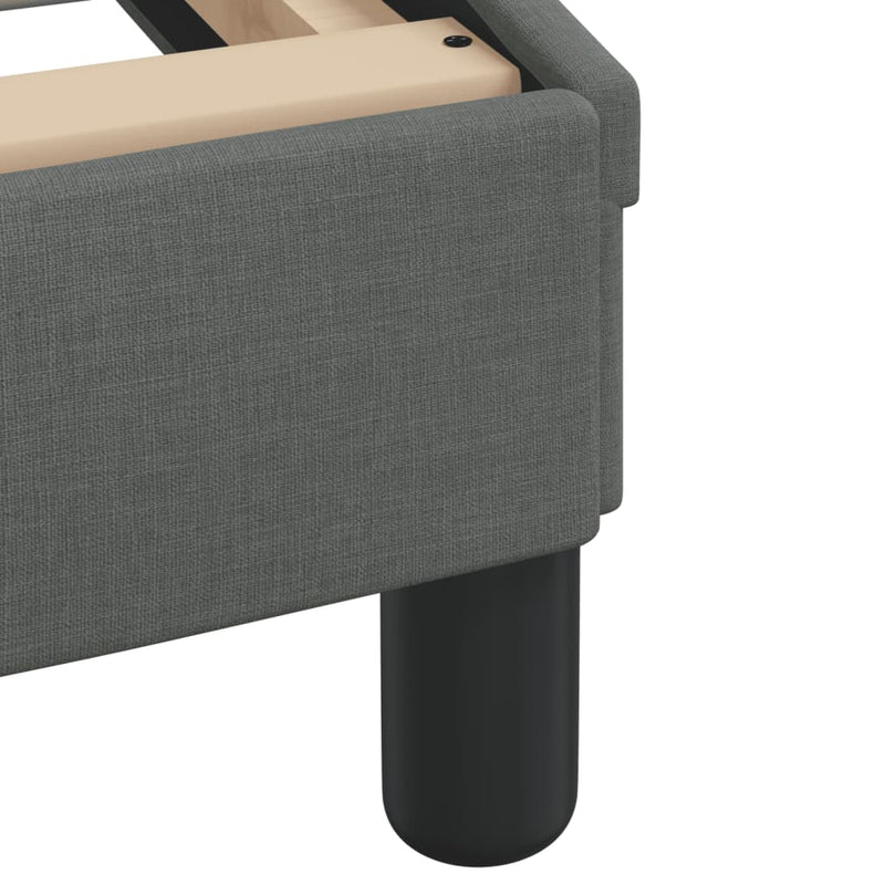 vidaXL Bed Frame with LED without Mattress "Hvar" Dark Grey 152x203 cm Queen Fabric