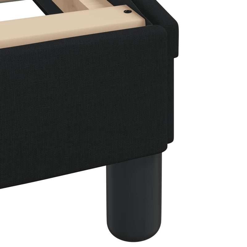 vidaXL Bed Frame with LED without Mattress "Hvar" Black 152x203 cm Queen Fabric