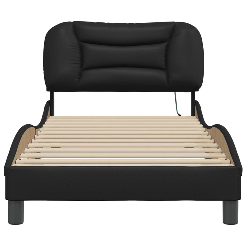 vidaXL Bed Frame with LED without Mattress "Hvar" Black 90x190 cm