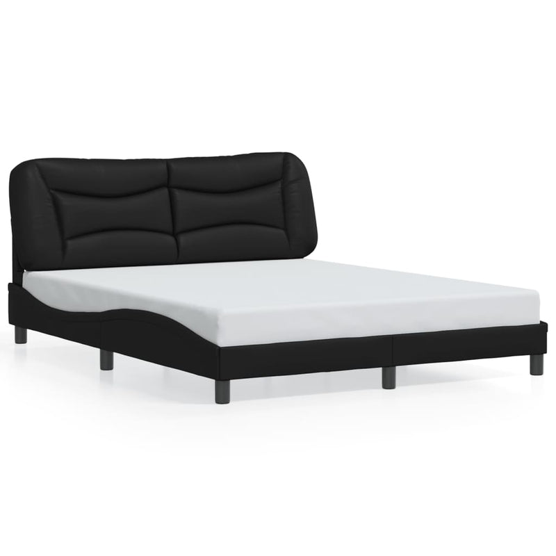 vidaXL Bed Frame with LED without Mattress "Hvar" Black 152x203 cm