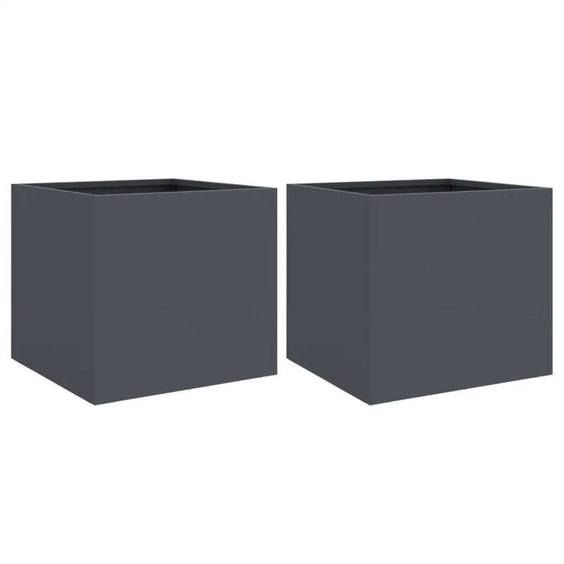 Planters 2 pcs Anthracite 32x30x29 cm Cold-rolled Steel
