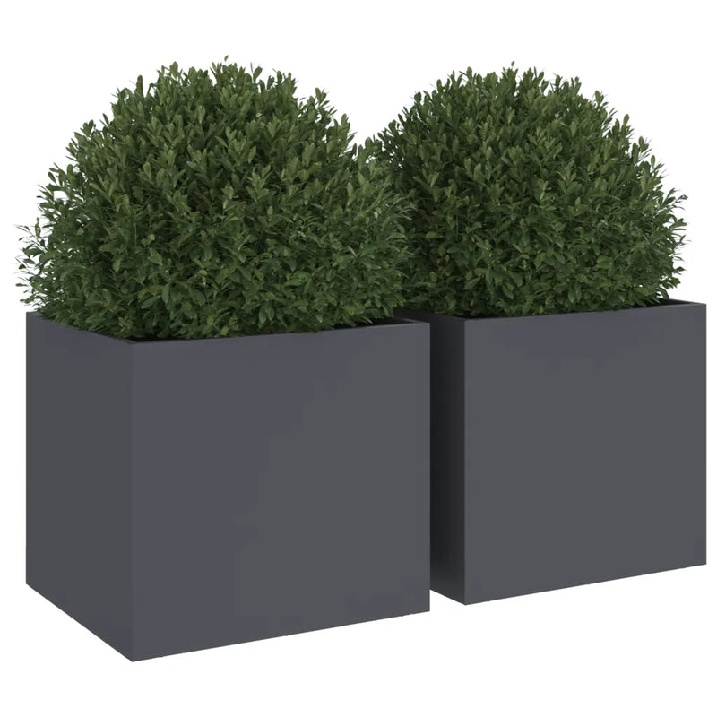 Planters 2 pcs Anthracite 32x30x29 cm Cold-rolled Steel