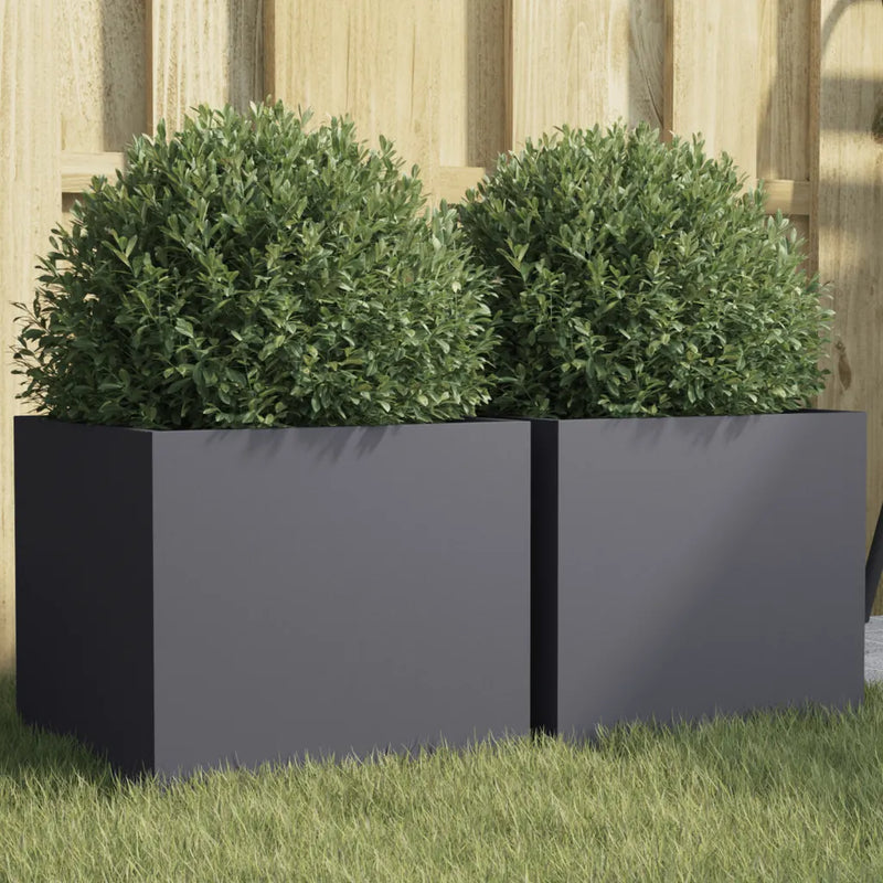 Planters 2 pcs Anthracite 32x30x29 cm Cold-rolled Steel