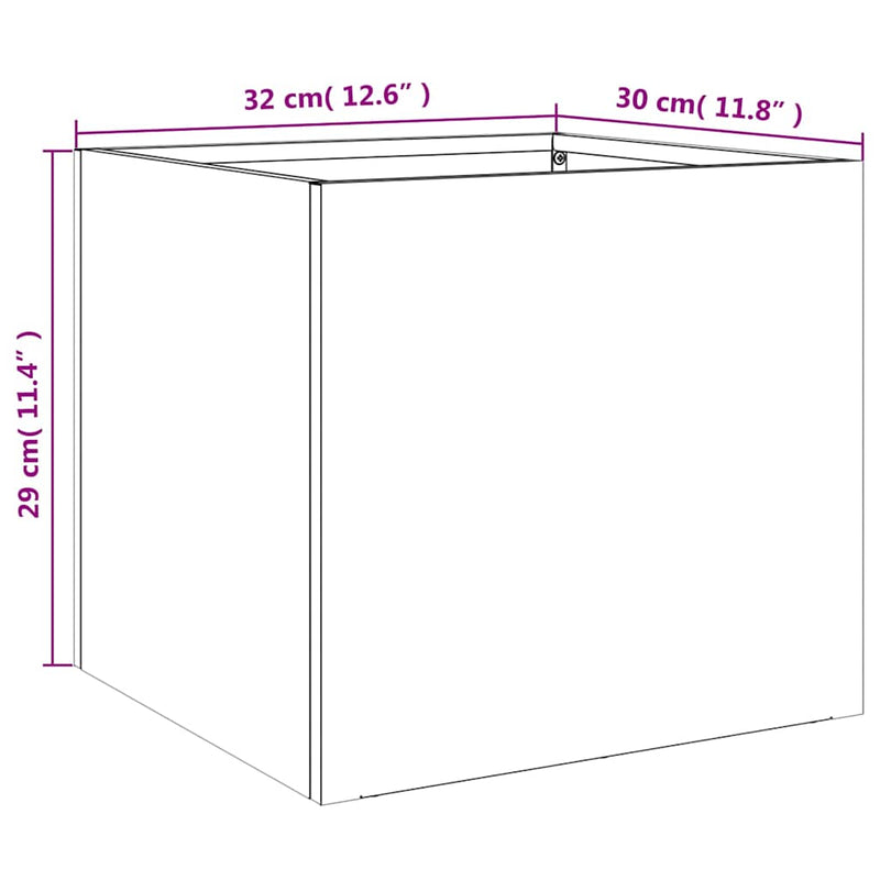 vidaXL Planters 2 pcs Silver 32x30x29 cm Galvanised Steel