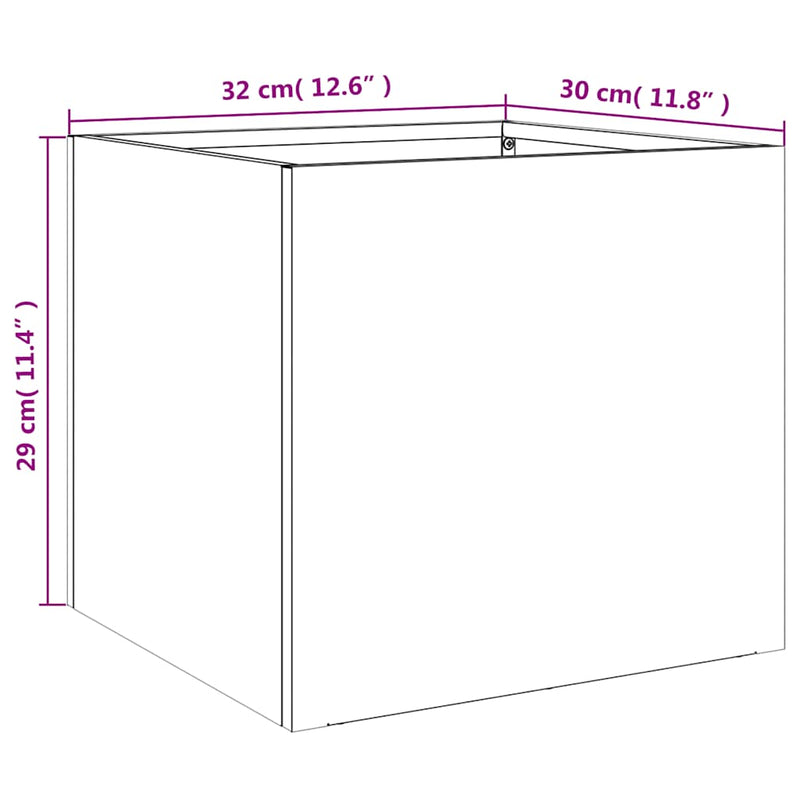 vidaXL Planters 2 pcs Silver 32x30x29 cm Galvanised Steel
