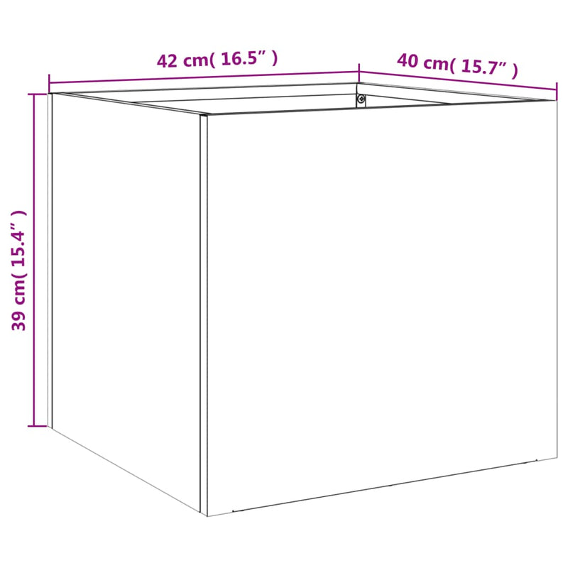 vidaXL Planters 2 pcs Black 42x40x39 cm Steel
