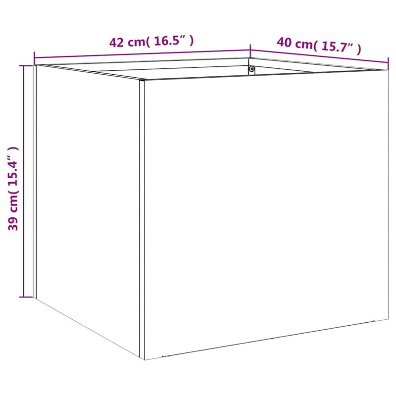 vidaXL Planters 2 pcs Silver 42x40x39 cm Galvanised Steel