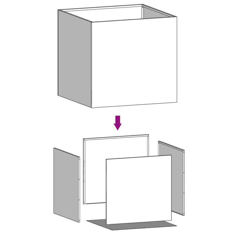 vidaXL Planters 2 pcs Black 49x47x46 cm Steel