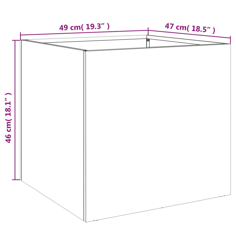 vidaXL Planters 2 pcs Black 49x47x46 cm Steel