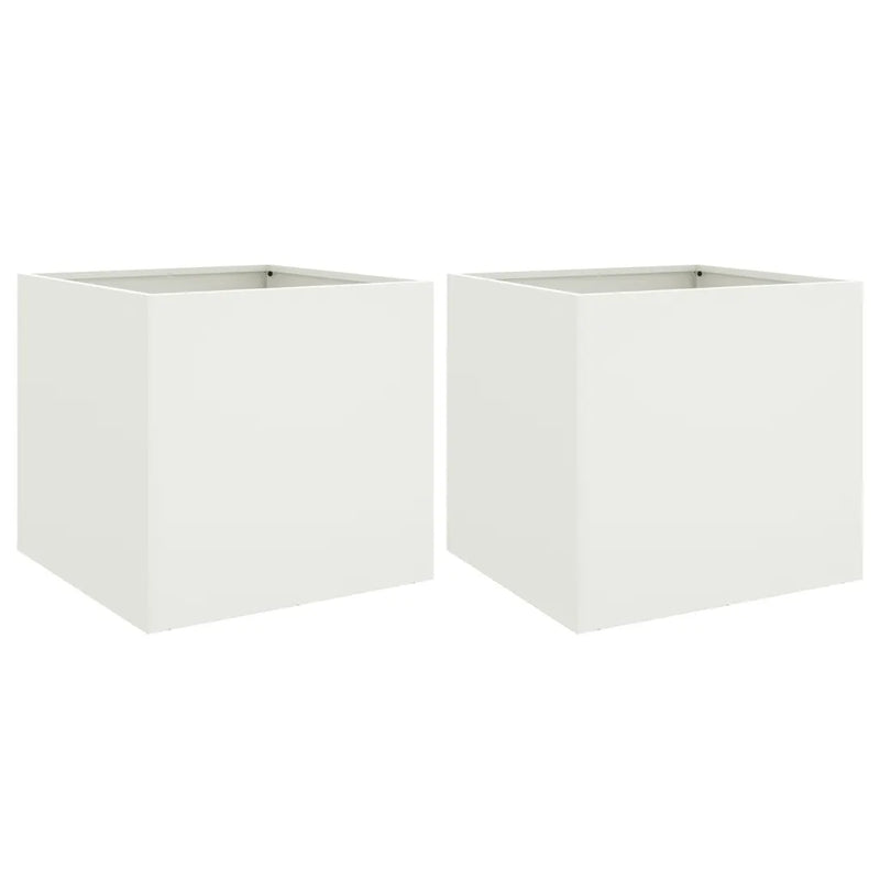 Planters 2 pcs White 49x47x46 cm Steel