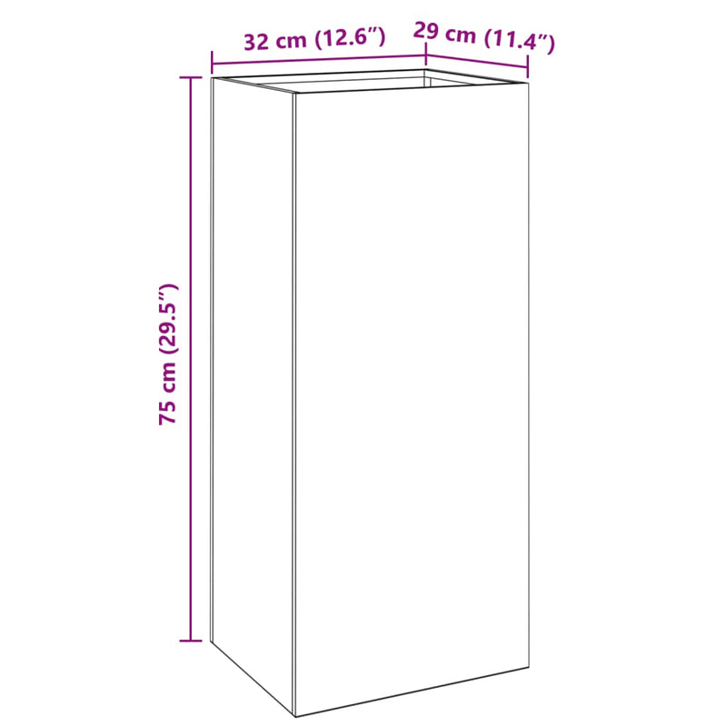 vidaXL Planter Anthracite 32x29x75 cm Steel