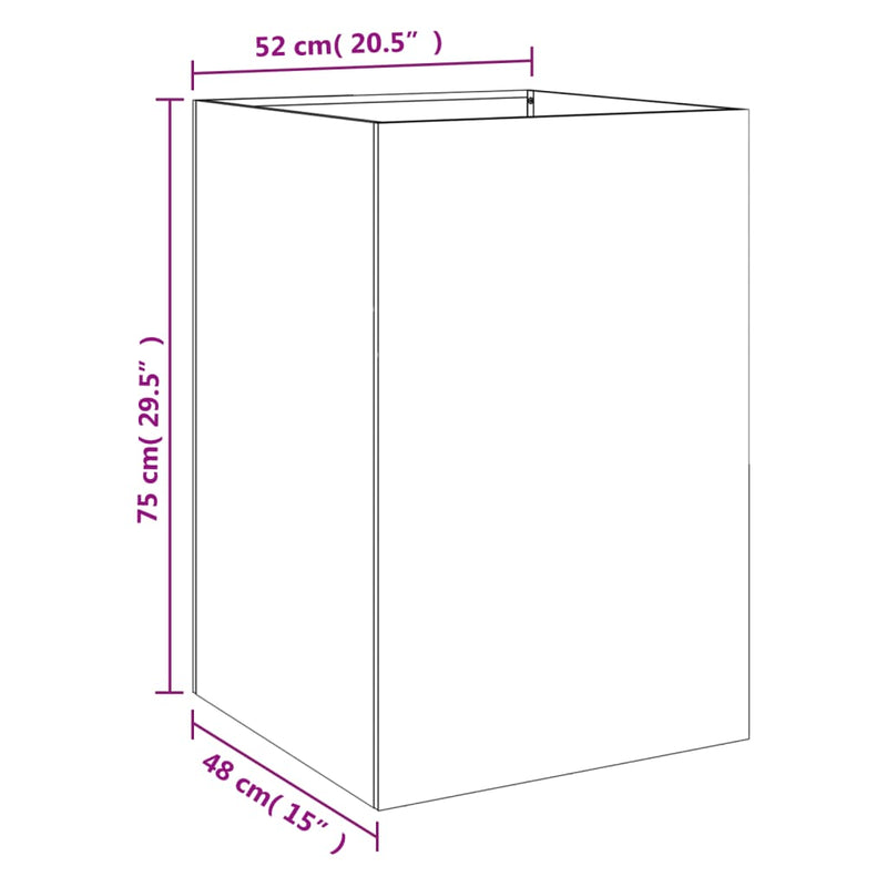vidaXL Planter Black 52x48x75 cm Steel
