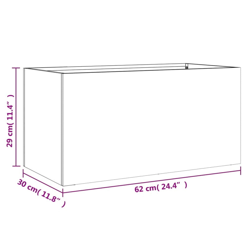 vidaXL Planter Black 62x30x29 cm Steel