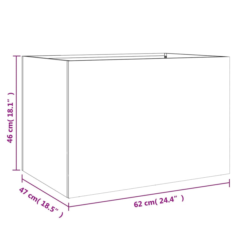 vidaXL Planter Black 62x47x46 cm Steel