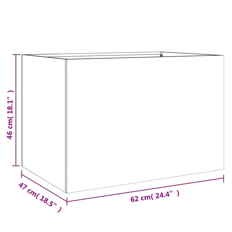 vidaXL Planter White 62x47x46 cm Steel