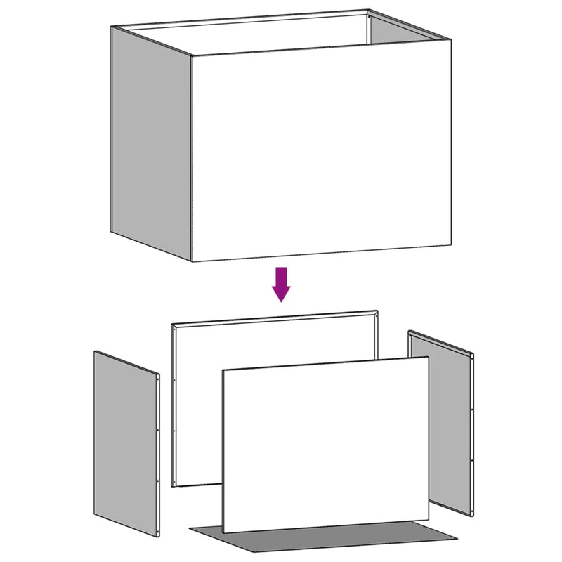 vidaXL Planter White 62x47x46 cm Steel