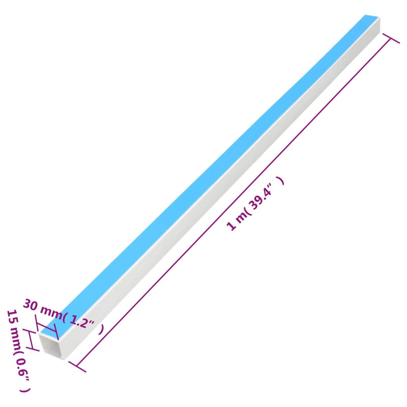 vidaXL Cable Trunking Self-Adhesive 30x15 mm 10 m PVC