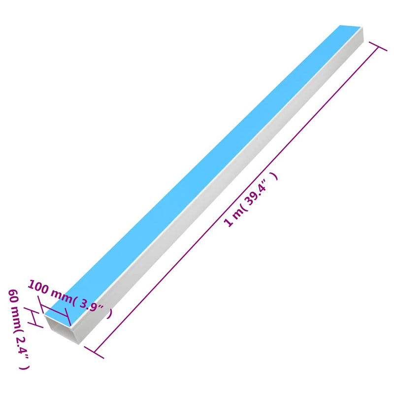 vidaXL Cable Trunking Self-Adhesive 100x60 mm 10 m PVC