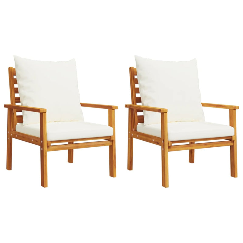 vidaXL 3 Piece Garden Lounge Set with Cushions Solid Wood Acacia