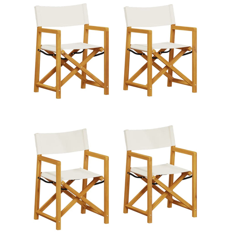 vidaXL 4 pcs Folding Garden Chairs Cream White Fabric