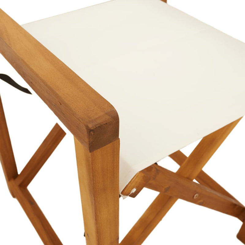 vidaXL 4 pcs Folding Garden Chairs Cream White Fabric