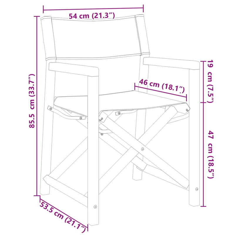 vidaXL 4 pcs Folding Garden Chairs Cream White Fabric
