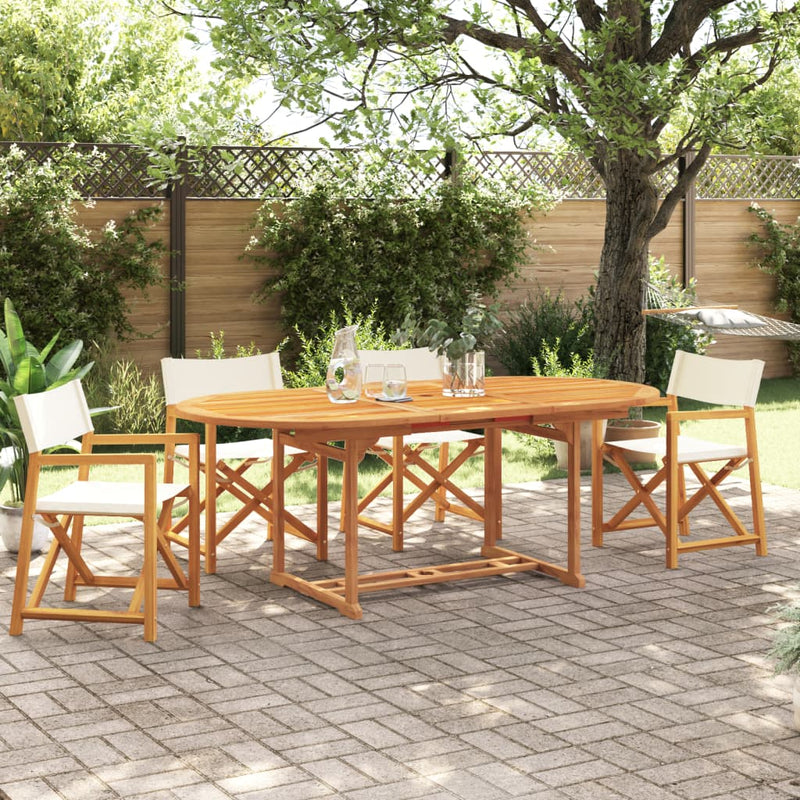 vidaXL 4 pcs Folding Garden Chairs Cream White Fabric