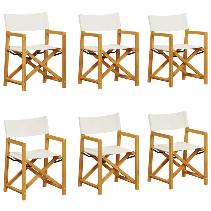 vidaXL 6 pcs Folding Garden Chairs Cream White Fabric