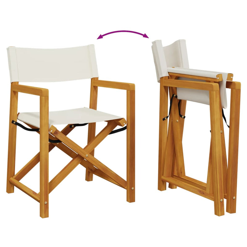 vidaXL 6 pcs Folding Garden Chairs Cream White Fabric