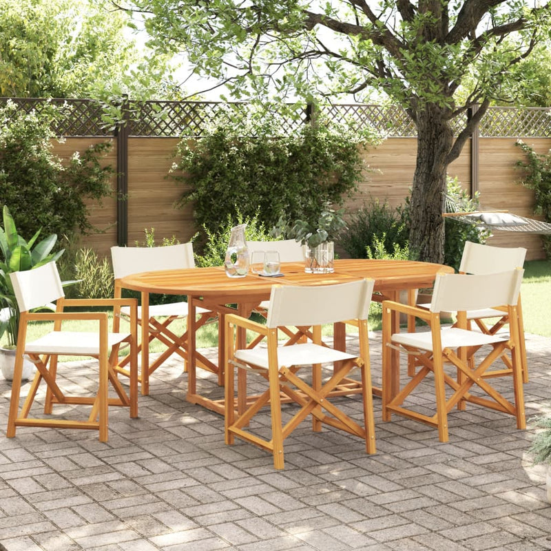vidaXL 6 pcs Folding Garden Chairs Cream White Fabric