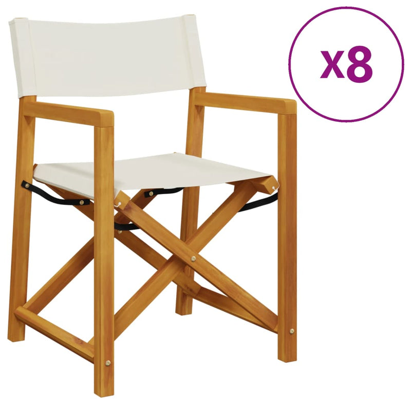 vidaXL 8 pcs Folding Garden Chairs Cream White Fabric