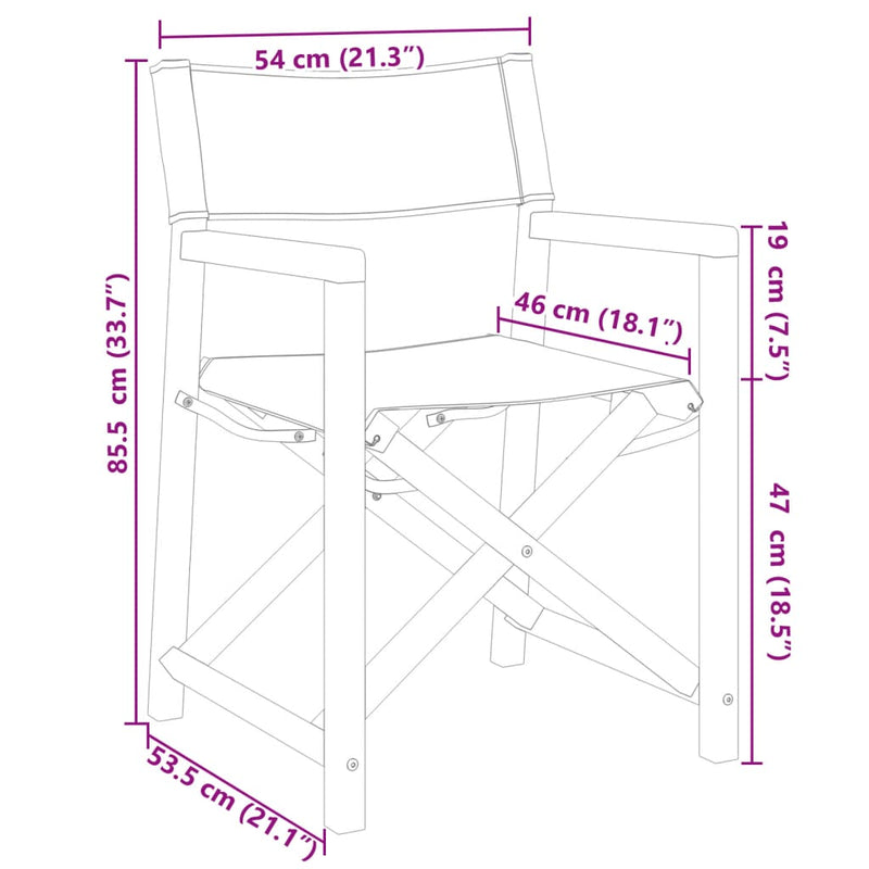 vidaXL 8 pcs Folding Garden Chairs Cream White Fabric