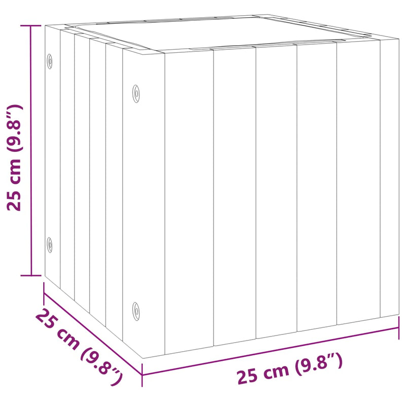 Garden Planter 25x25x25 cm Solid Wood Acacia