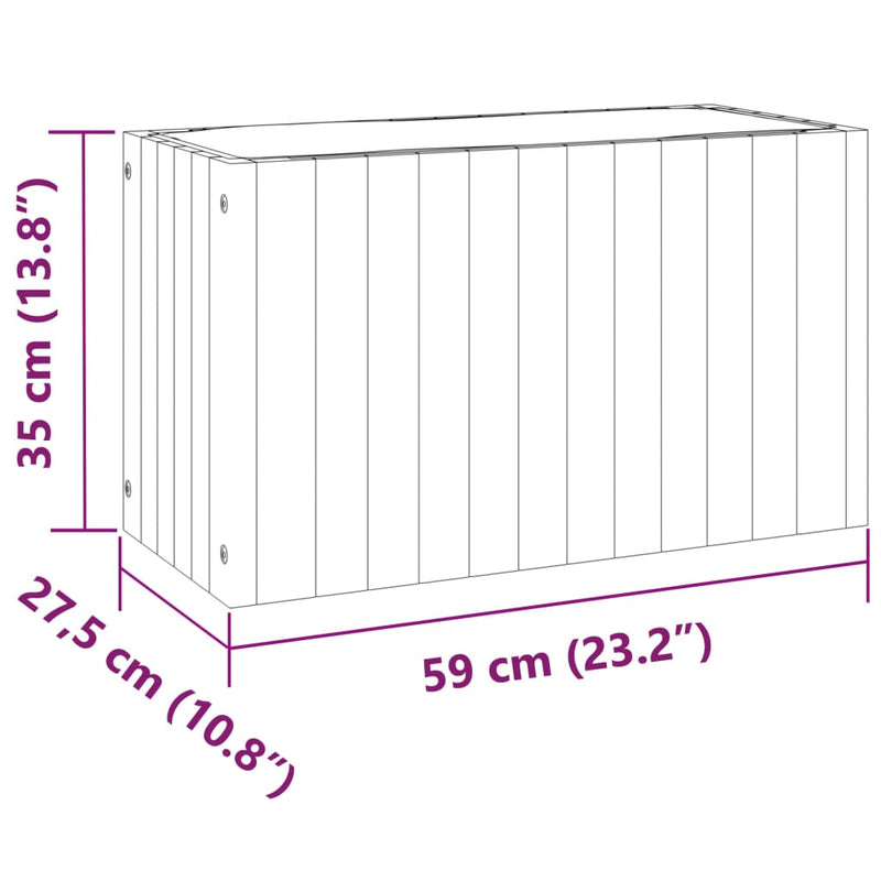 vidaXL Garden Planter 59x27.5x35 cm Solid Wood Acacia