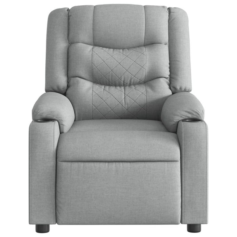 vidaXL Massage Recliner Chair Light Grey Fabric