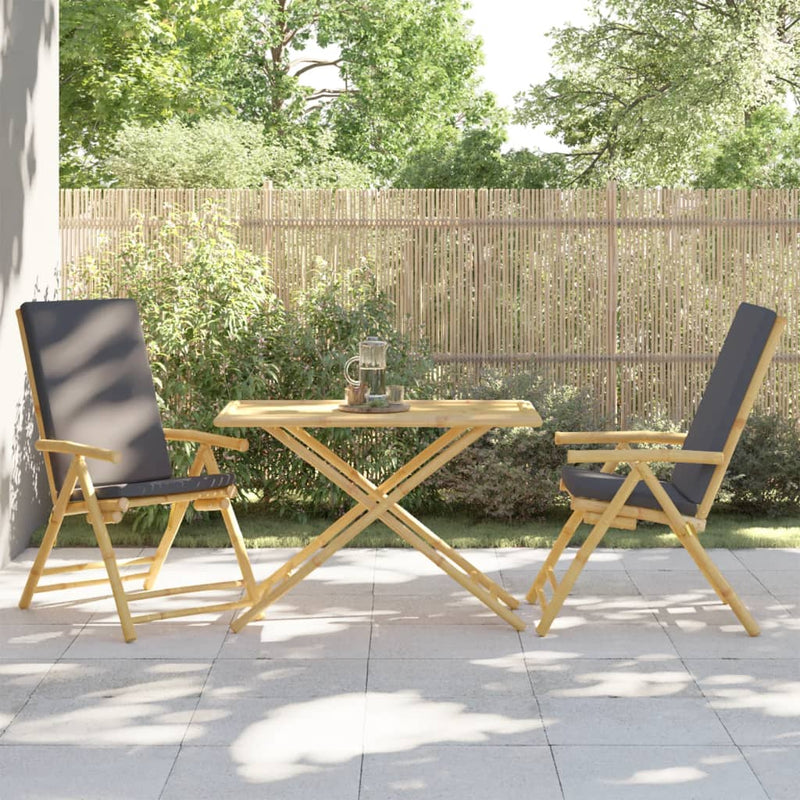 vidaXL Folding Garden Table 110x55x75 cm Bamboo