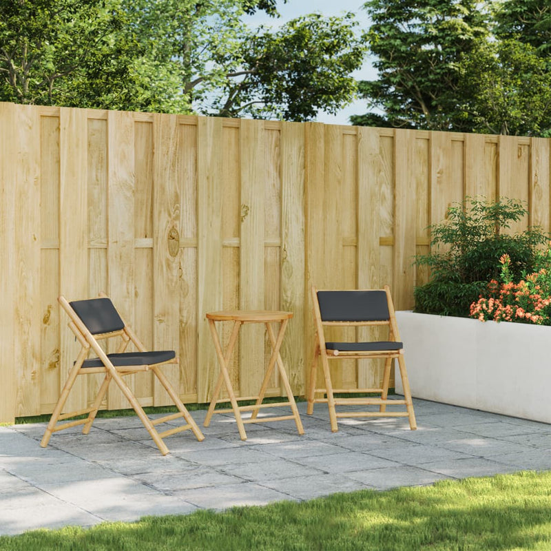 vidaXL Folding Garden Table Ø55x75 cm Bamboo