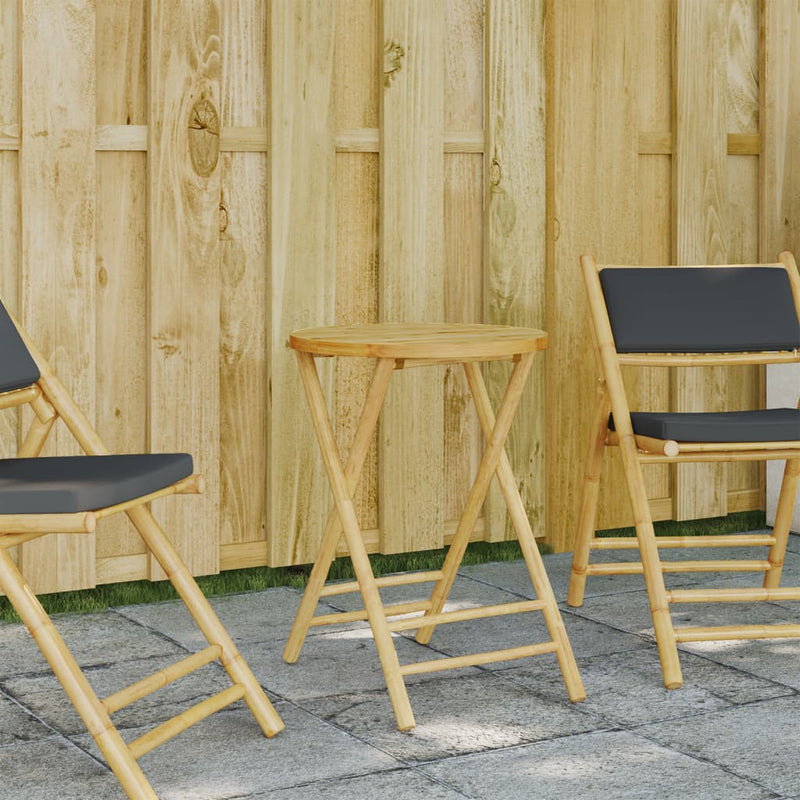 vidaXL Folding Garden Table Ø55x75 cm Bamboo