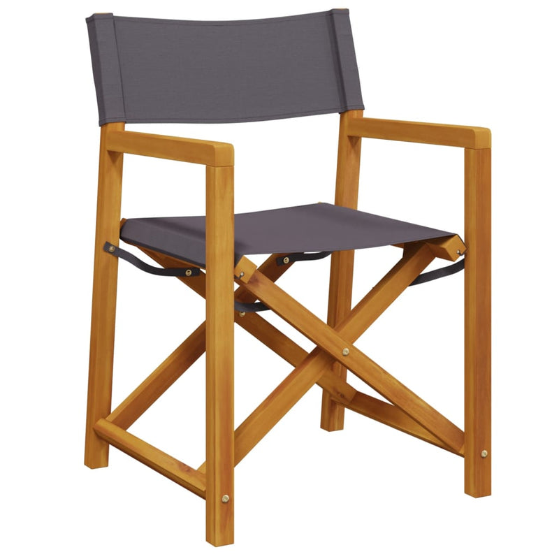 vidaXL Folding Director Chairs 2 pcs Dark Grey Fabric