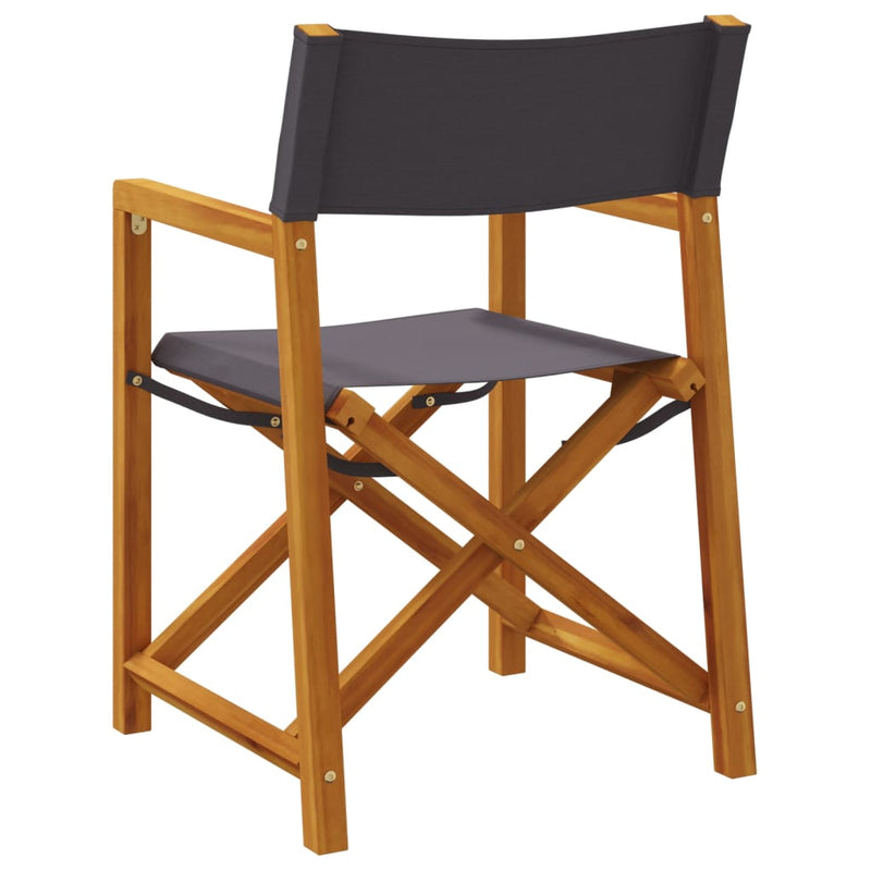 vidaXL Folding Director Chairs 2 pcs Dark Grey Fabric