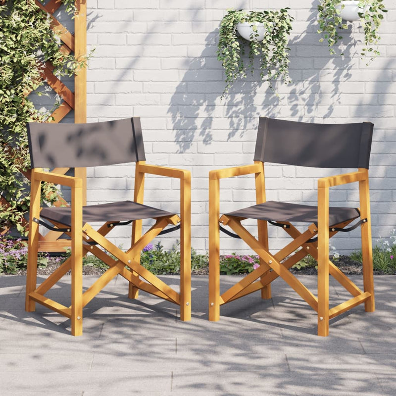 vidaXL Folding Director Chairs 2 pcs Dark Grey Fabric