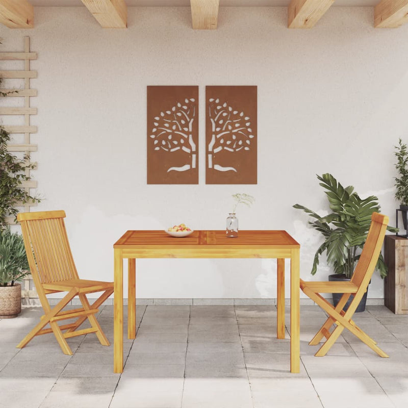vidaXL Garden Dining Table 110x110x75 cm Solid Wood Acacia