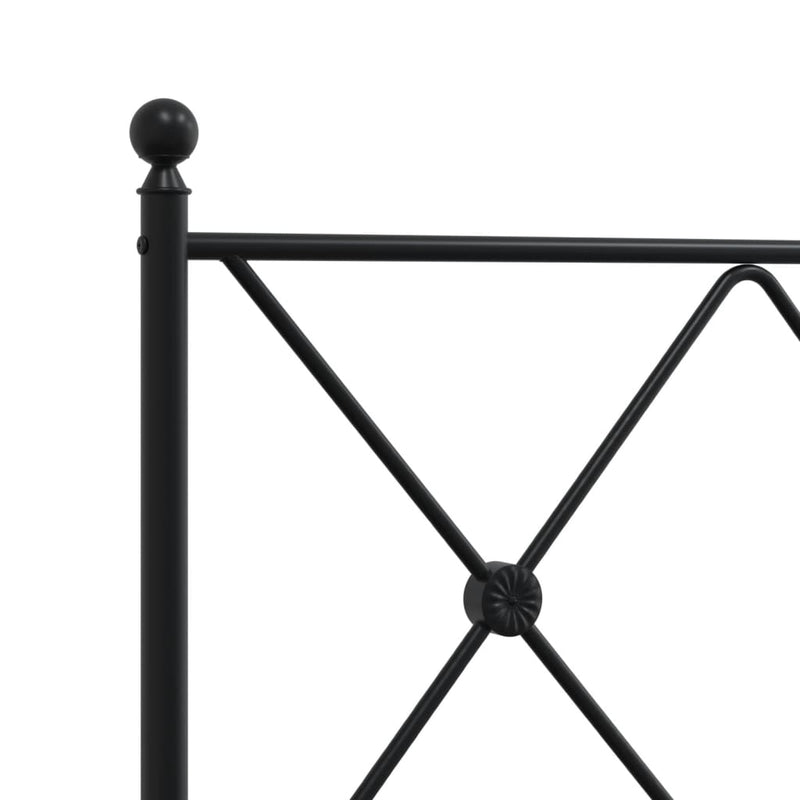 Metal Bed Frame with Headboard Black 106x203 cm King Single Size