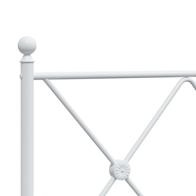 Metal Bed Frame with Headboard White 90x190 cm