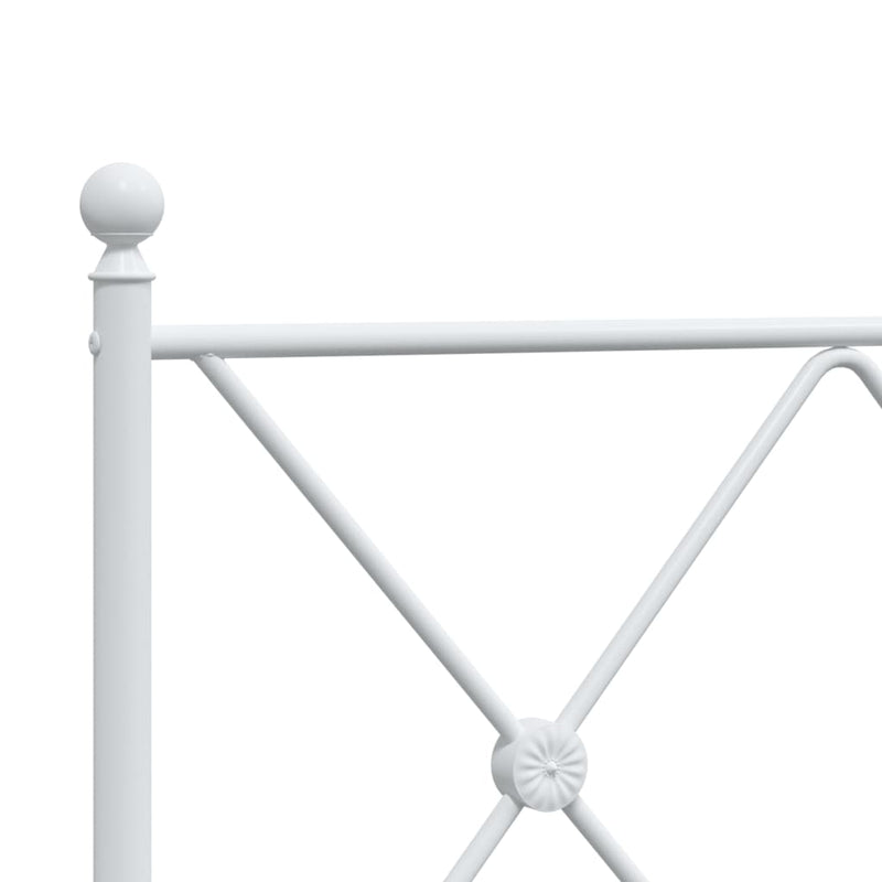 Metal Bed Frame with Headboard White 106x203 cm King Single Size