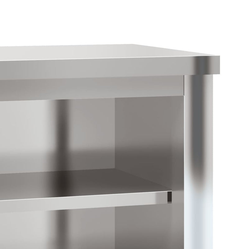vidaXL Kitchen Wall Cabinet with Shelves Stainless Steel